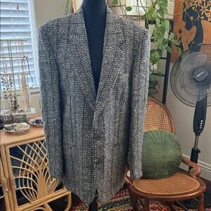 Men’s Vintage iMagnin Italian Gray Tweed Woolton Cloth Sport Coat Blazer Jacket